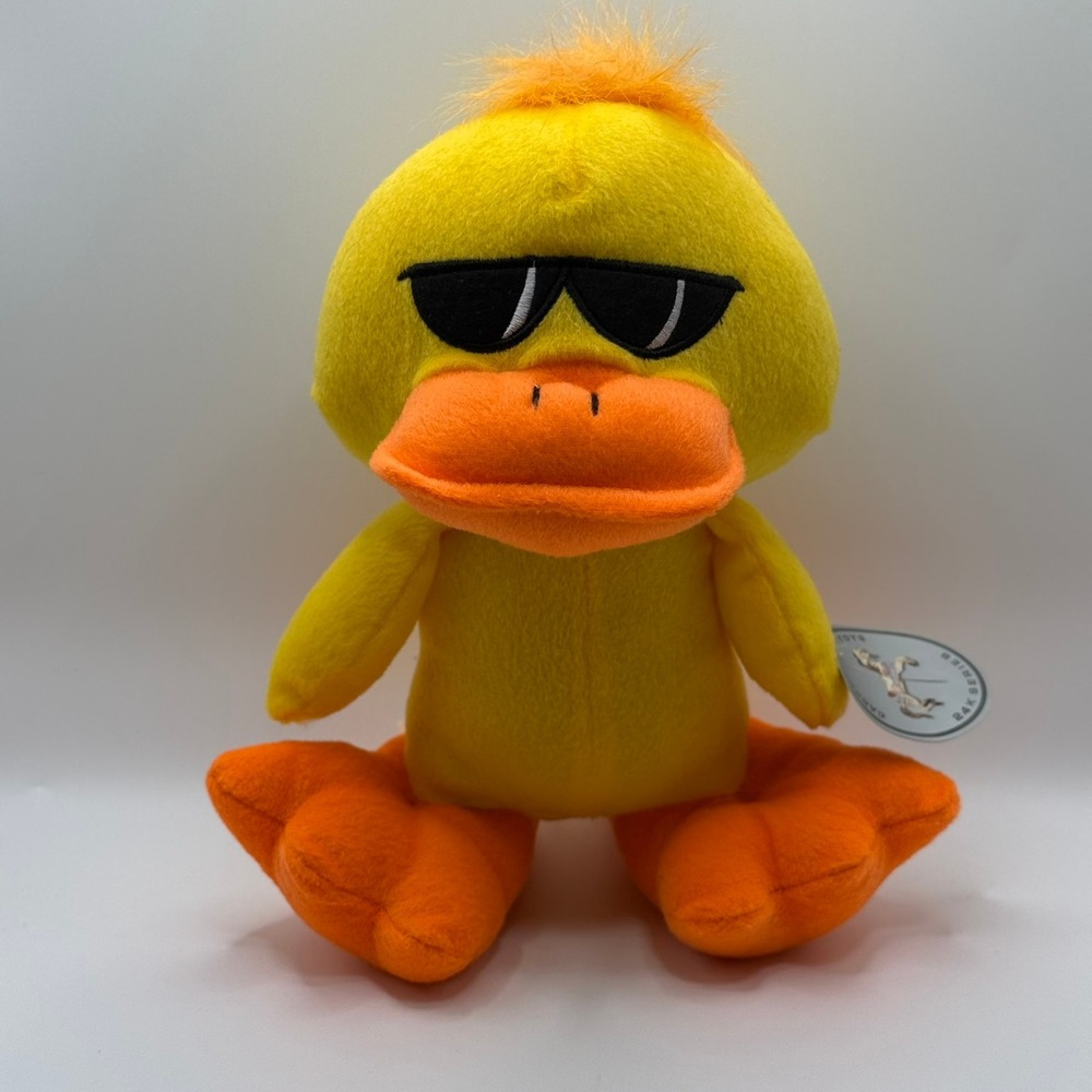 Carousel Softoys 24K Series Duck Dude Plush Yellow Orange Sunglasses 10 Inch
